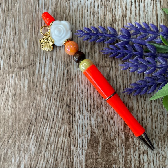 Writing Pen Cat Snoopy Dog Mike Artisan Beaded Gift Custom Handcrafted Office - Picture 4 of 8